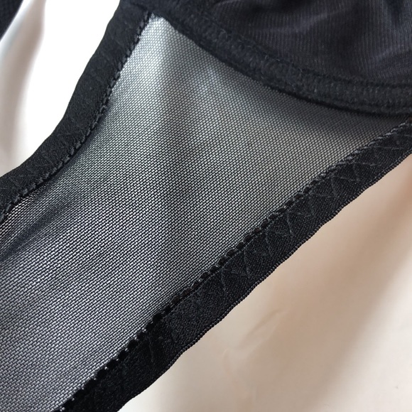 Delta Burke Black Sheer Purple Rose Embroidered Bra - Picture 8 of 10